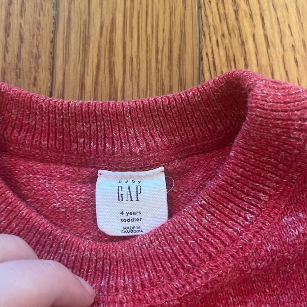 Baby Gap Crewneck Sweaters Melange 2 Red Blue 4 Toddler 4T‎ Casual Cozy Lot